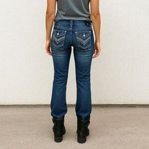 Harley-Davidson Women’s Embellished Bootcut Jeans Size 2 Blue Denim